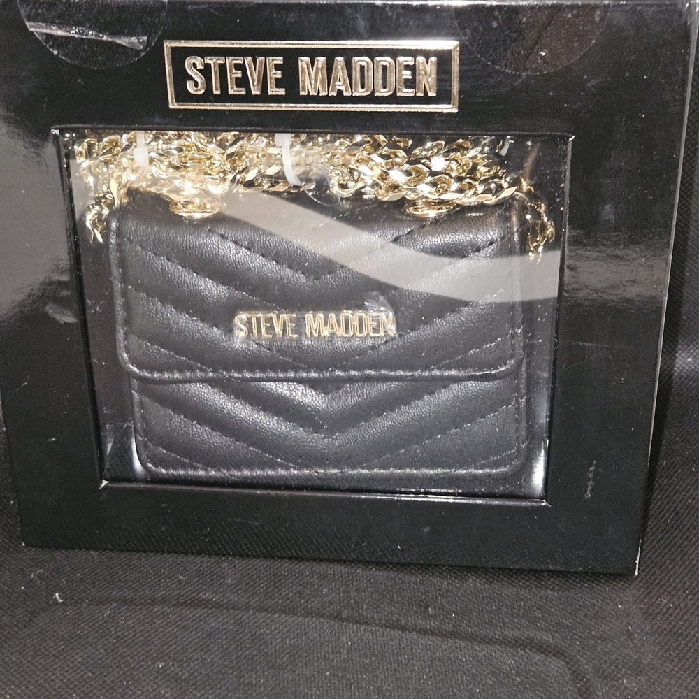 Steve Madden Black Quilted Crossbody Bag